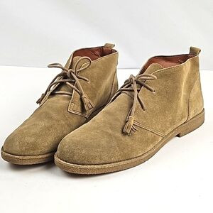 Lucky Brand Eberline Tan Suede Leather Lace Up Desert Ankle Bootie Size 10